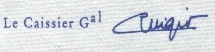 Signature de C. Vigier en tant que Caissier gnral